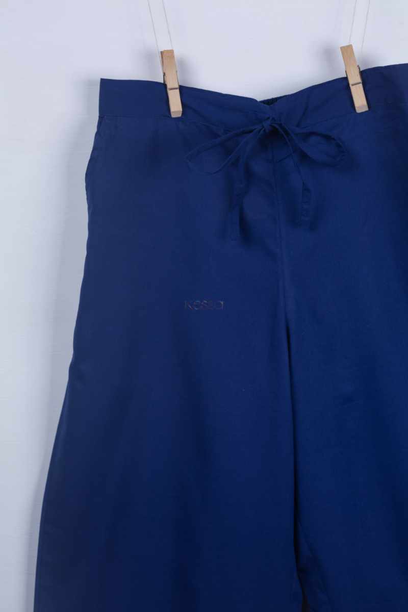 Image for Kusvaa Wsp02 Cotton Palazzo With Pocket Ink Blue Closeup 2 New