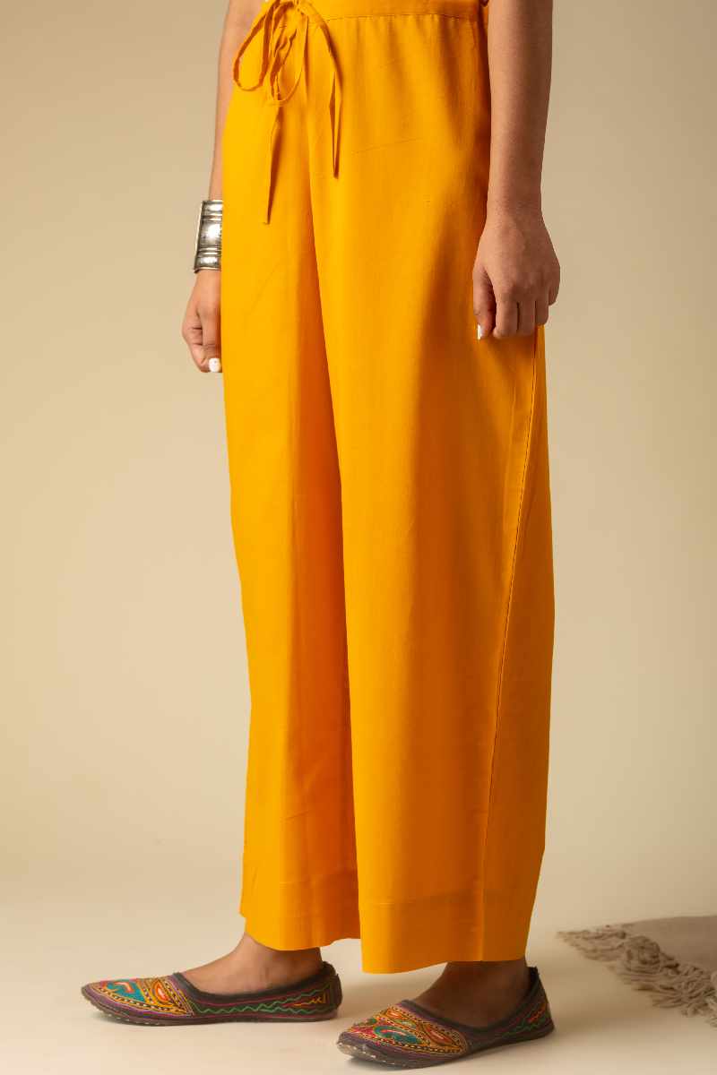 Image for Kusvaa Wsp02 Cotton Palazzo With Pocket Mustard Front Newset