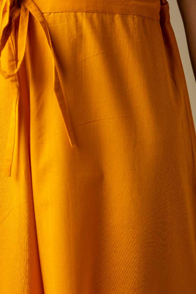 Image for Kusvaa Wsp02 Cotton Palazzo With Pocket Mustard Side Newest