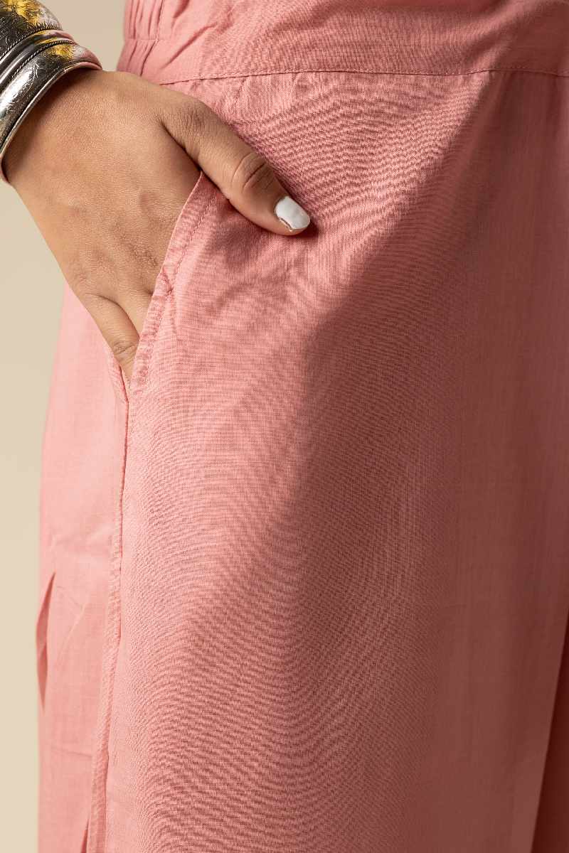 Image for Kusvaa Wsp02 Cotton Palazzo With Pocket Onionpink Side Newest