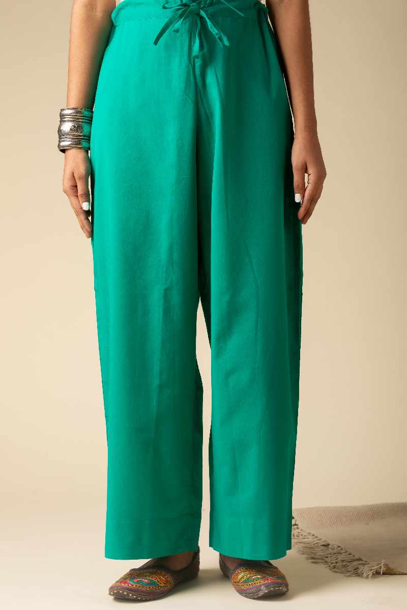 Image for Kusvaa Wsp02 Cotton Palazzo With Pocket Ramagreen Featured Newest