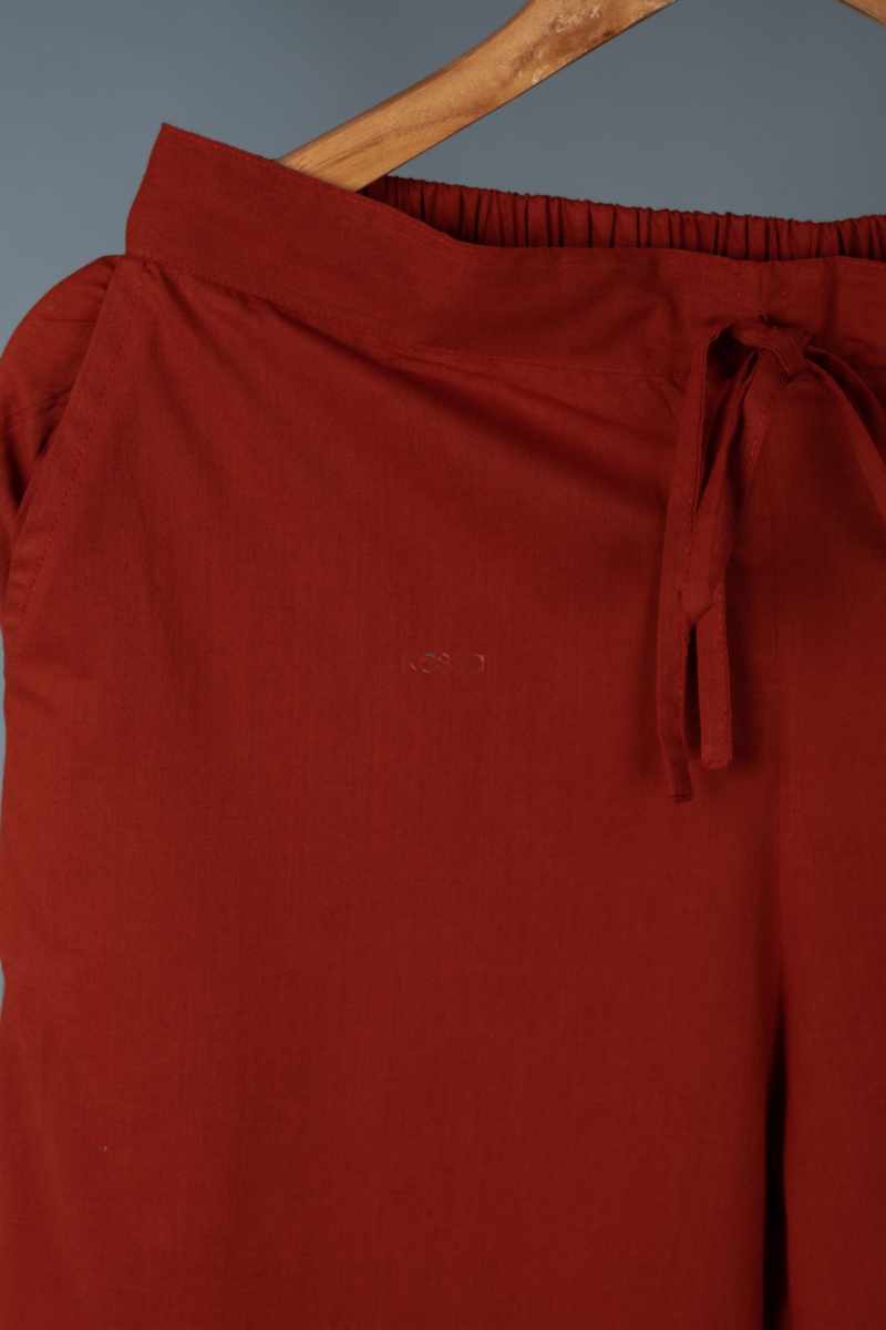 Image for Kusvaa Wsp02 Cotton Palazzo With Pocket Rust Front