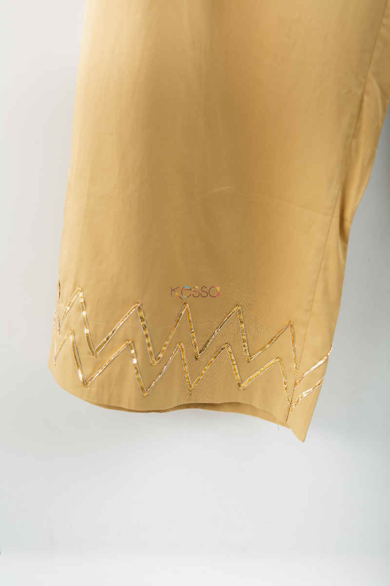 Image for Kusvaa Wsp05 Cotton Satin Palazzo Pocket Elasticated Waist 1 Bottom Beige