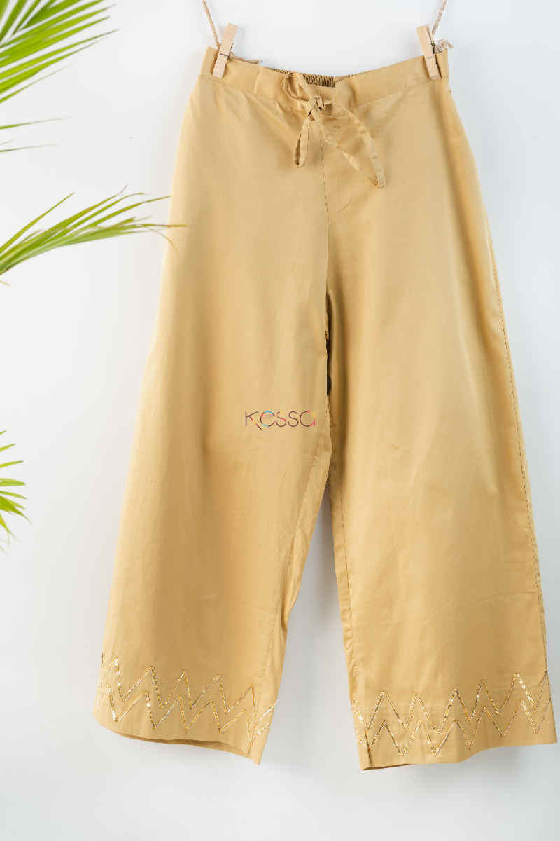 Image for Kusvaa Wsp05 Cotton Satin Palazzo Pocket Elasticated Waist 1 Featured Beige