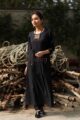 Image for Kusvaa Ws511 Black South Cotton A Line Kurta With Necklace Side