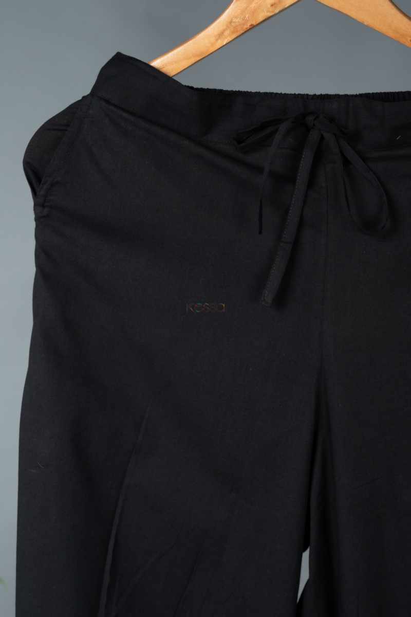 Image for Kusvaa Sap14 Pleated Cotton Salwar Black Sitting New