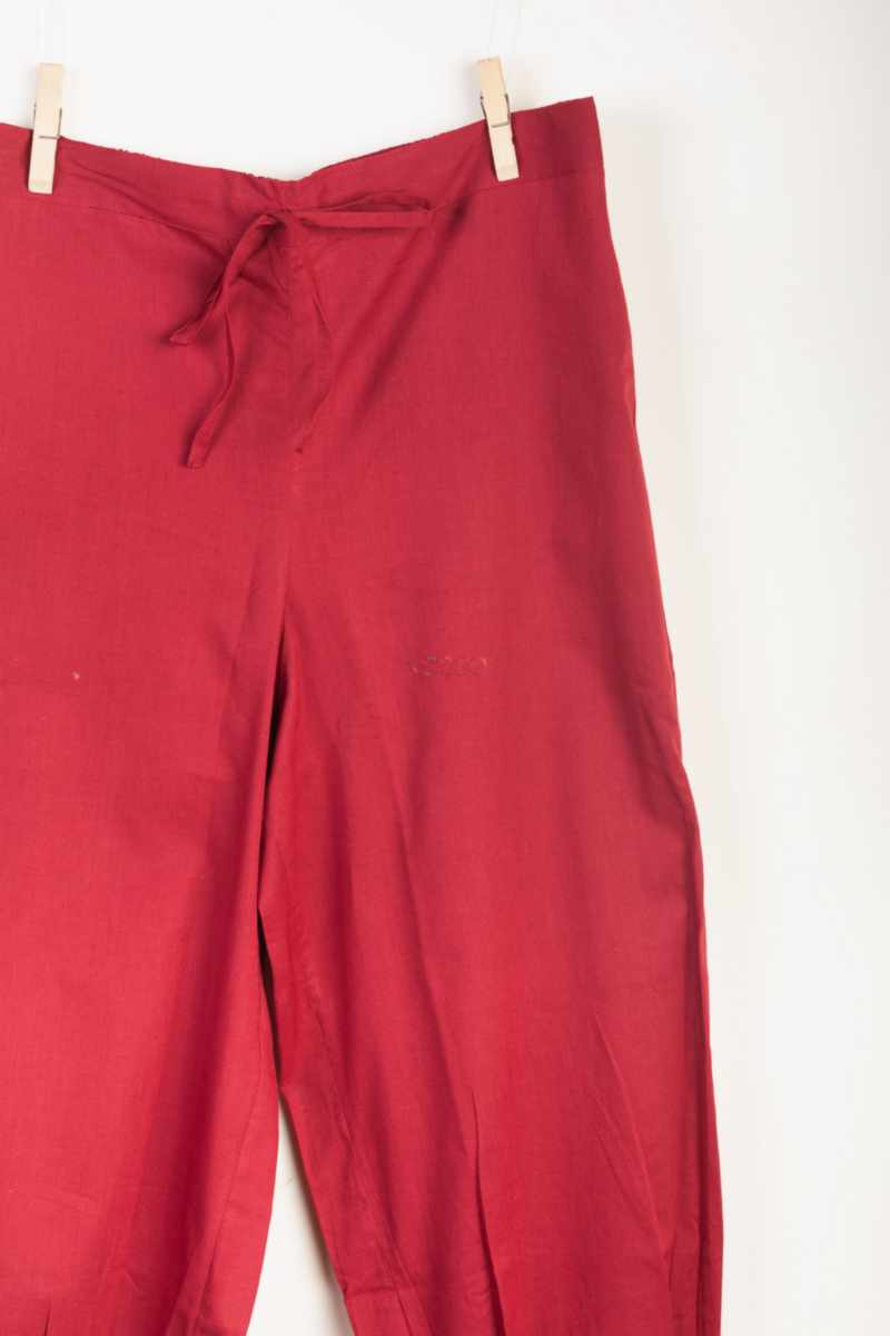 Image for Kusvaa Sap14 Pleated Cotton Salwar Maroon Side