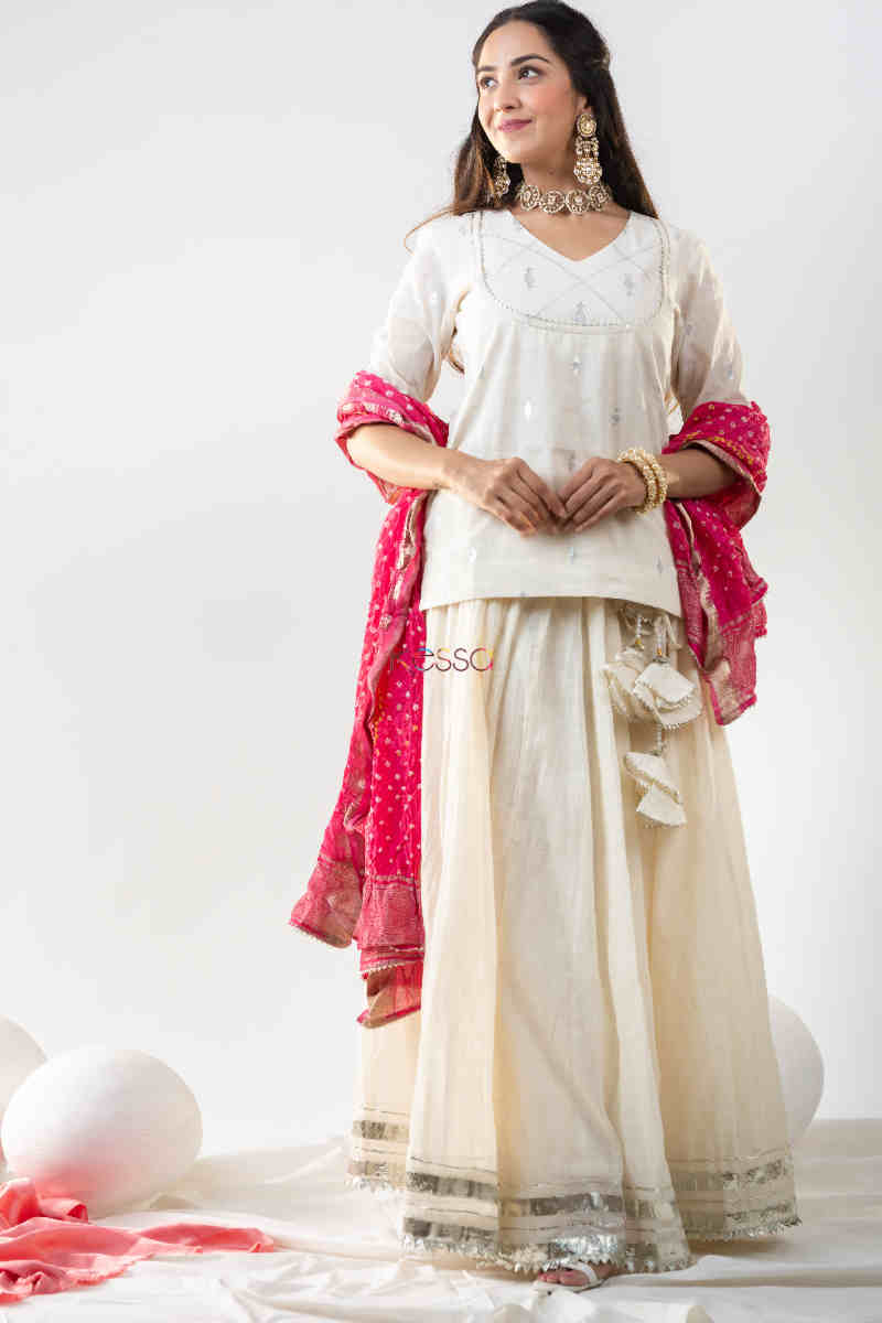 Image for Kusvaa Ws852 Niranjana Cotton Based Complete Skirt Set Front 1
