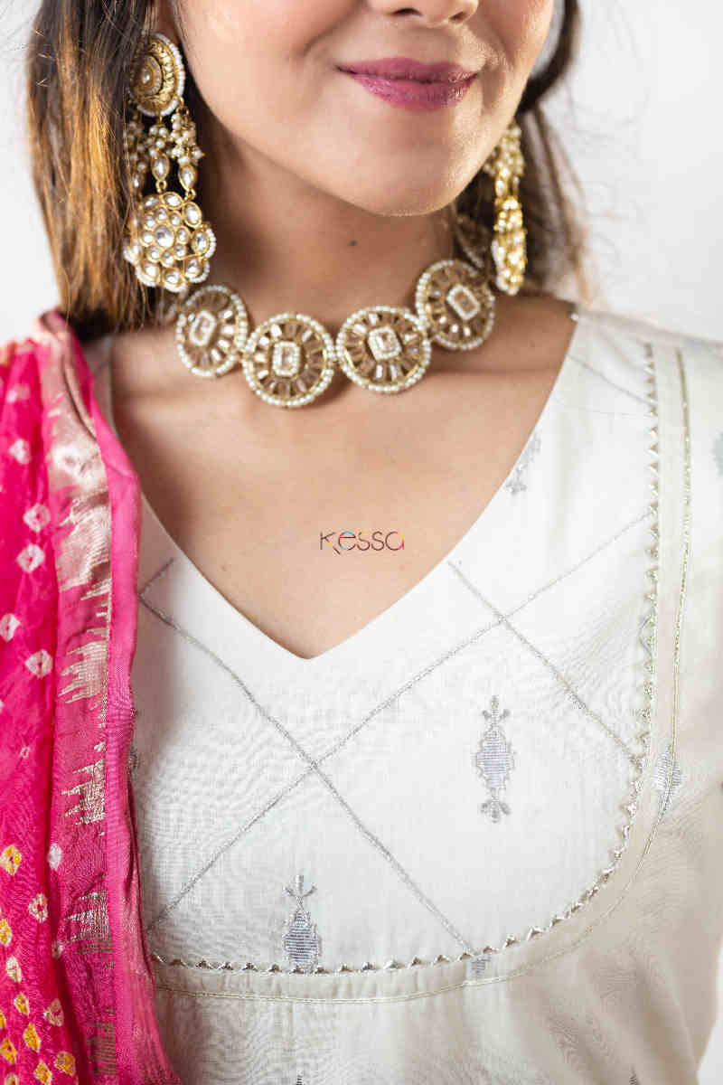 Image for Kusvaa Ws852 Niranjana Cotton Based Complete Skirt Set Neck