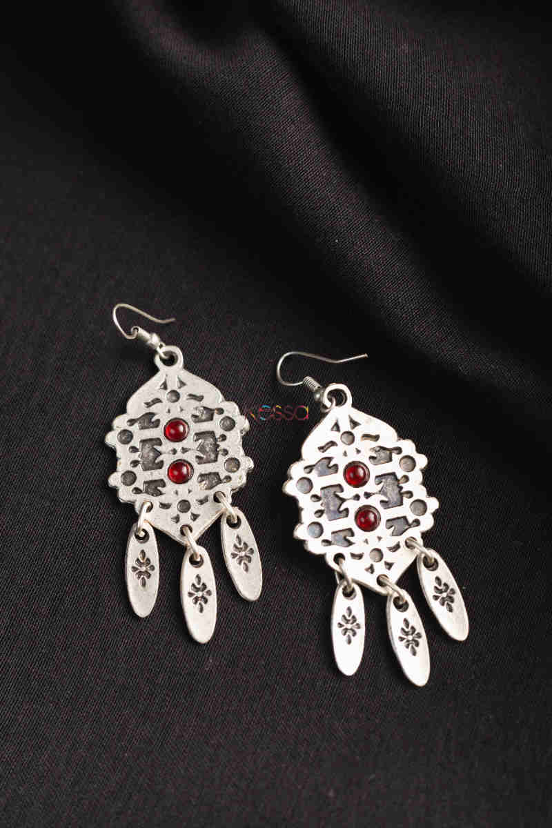 Image for Kusvaa Kpe319 Turkish Stone Drop Earring Red