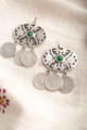 Image for Kusvaa Kpe331 Turkish Stone Coin Earring Green