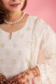 Image for Kusvaa Ws884 Ahana Chanderi Kurta Organza Dupatta Set Closeup 2 New