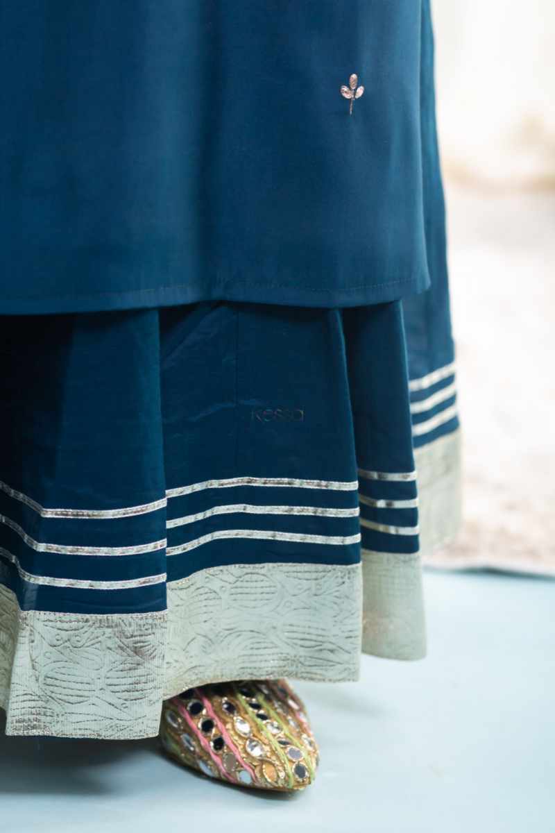 Image for Kusvaa Vcr161 Shakti Chanderi Straight Kurta Closeup 2