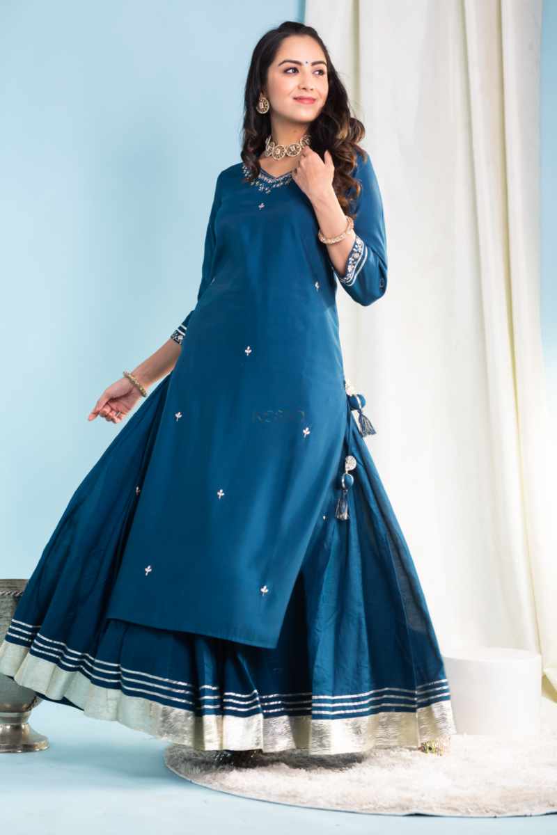 Image for Kusvaa Vcr161 Shakti Chanderi Straight Kurta Featured