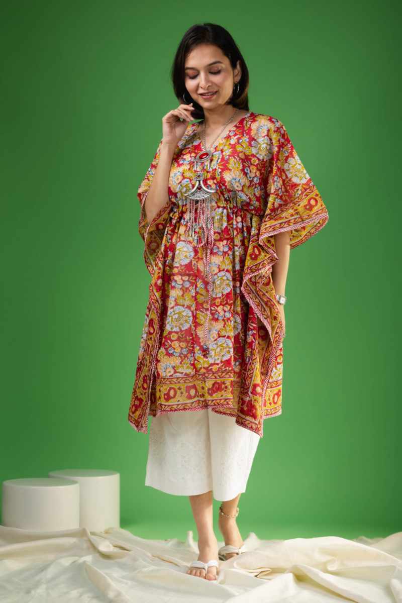 Image for Kusvaa Anuk07 Arzu Cotton Kaftan Closeup 2