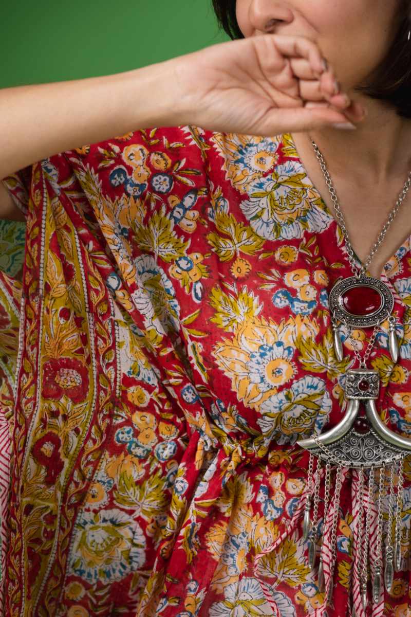 Image for Kusvaa Anuk07 Arzu Cotton Kaftan Closeup