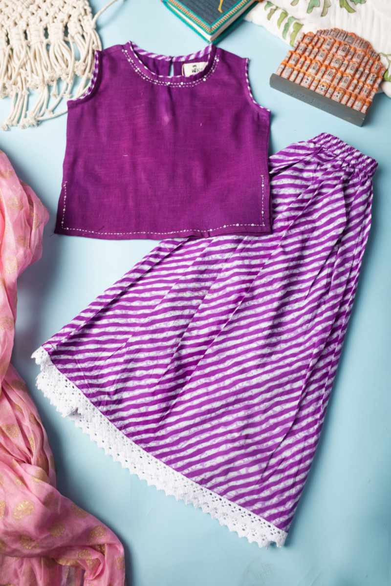 Image for Kusvaa Vck21 Ishani Cotton Girls Top Skirt Set Featured