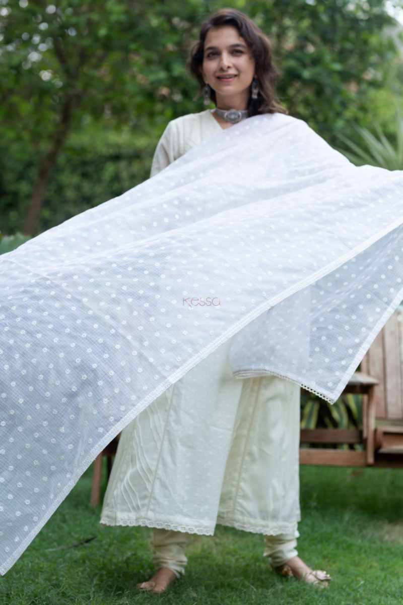 Image for Kusvaa Ws1031 Hiren Cotton Schiffli Complete Suit Set Front