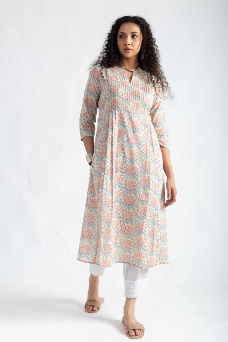 Hand Block Cotton Jaal Printed Night Gown main image 0