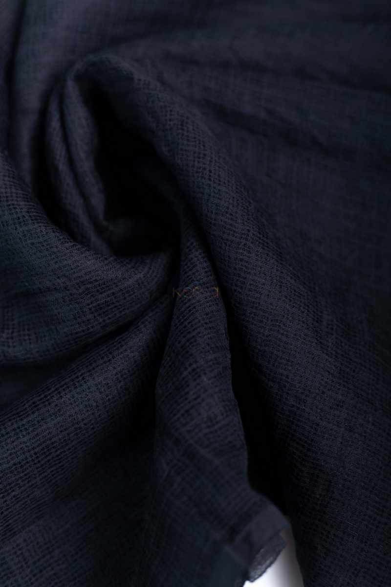 Image for Kusvaa Rndupatta05 Multi Color Cotton Kota Doria Dupatta Black Sitting