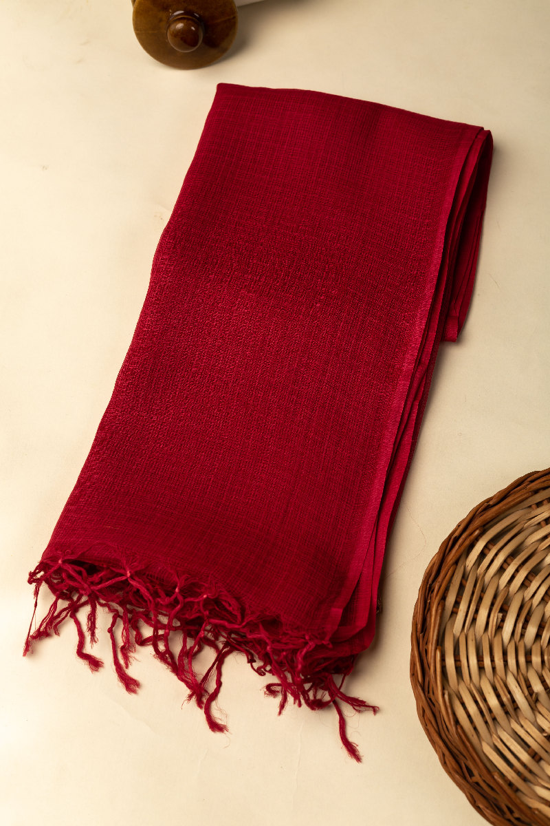 Image for Kusvaa Rndupatta05 Multi Color Cotton Kota Doria Dupatta Cherryred Featured Hd