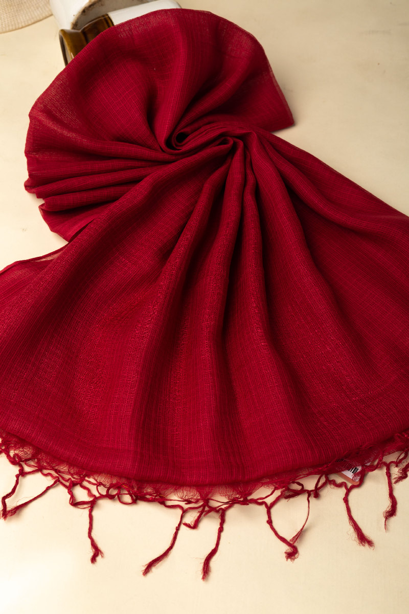 Image for Kusvaa Rndupatta05 Multi Color Cotton Kota Doria Dupatta Cherryred Front Hd