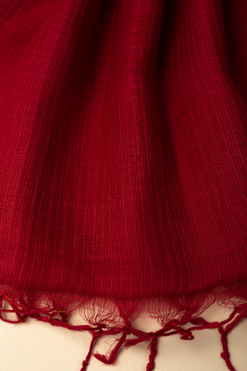 Image for Kusvaa Rndupatta05 Multi Color Cotton Kota Doria Dupatta Cherryred Side Hd