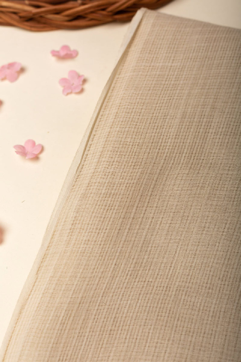 Image for Kusvaa Rndupatta05 Multi Color Cotton Kota Doria Dupatta Creambeige Closeup