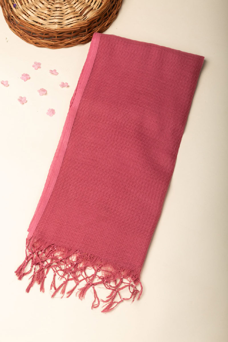 Image for Kusvaa Rndupatta05 Multi Color Cotton Kota Doria Dupatta Darkrosepink Featured