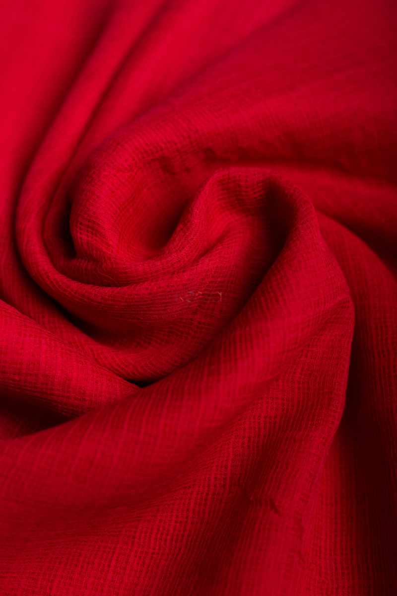 Image for Kusvaa Rndupatta05 Multi Color Cotton Kota Doria Dupatta Red Front