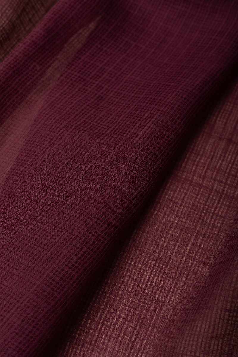 Image for Kusvaa Rndupatta05 Multi Color Cotton Kota Doria Dupatta Wine Closeup
