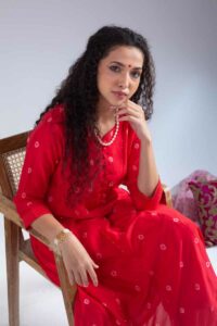 Image for Kusvaa Ws1034 Risa Muslin Kurta Palazzo Set Sitting