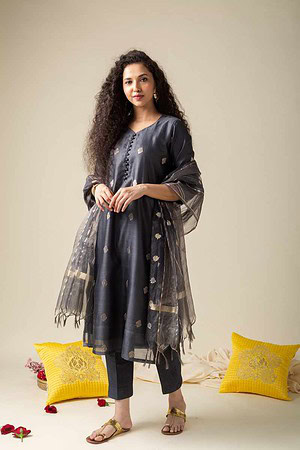 Image for Ne254 Bhavika Chanderi Straight Kurta Featured
