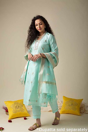 Image for Kusvaa Wkr009 Shivani Chanderi Kurta Front Latest