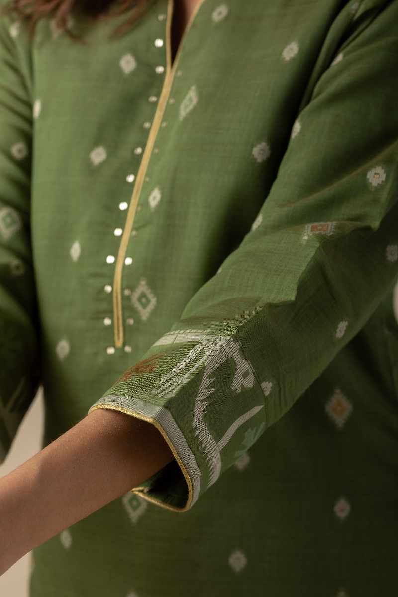 Image for Kusvaa Cood010 Samiya Chanderi Kurta Pant Set Pocket New