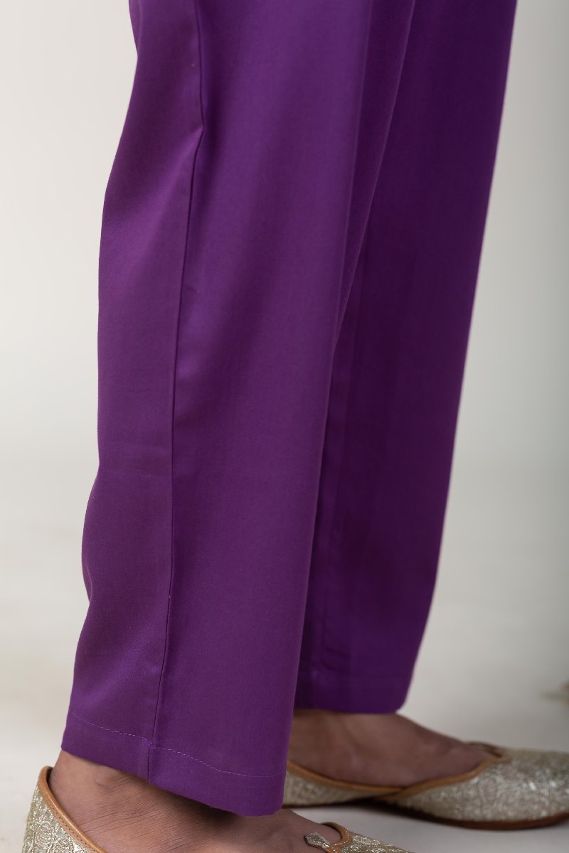 Image for Kusvaa Pnt004 Multi Color Cotton Satin Pant Darkpurple Closeup