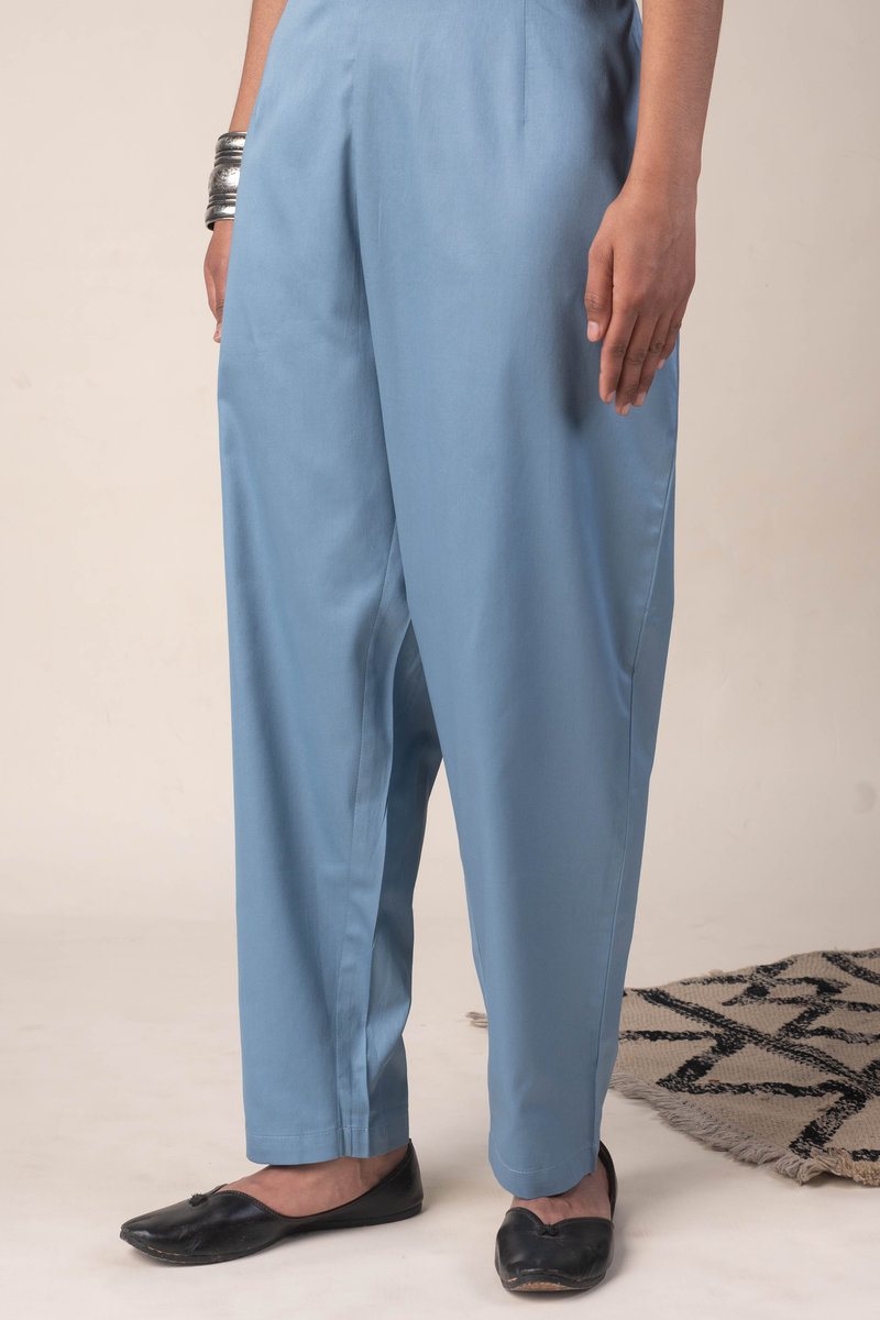 Image for Kusvaa Pnt004 Multi Color Cotton Satin Pant Grey Front