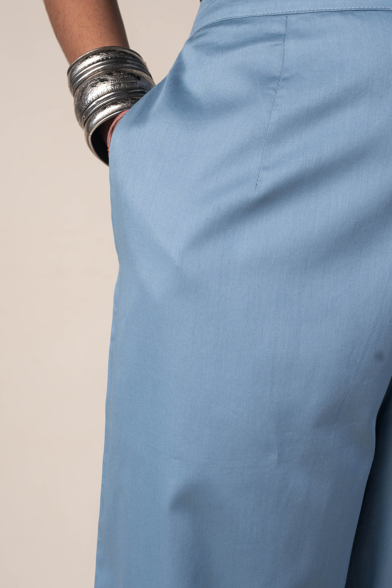 Image for Kusvaa Pnt004 Multi Color Cotton Satin Pant Grey Side