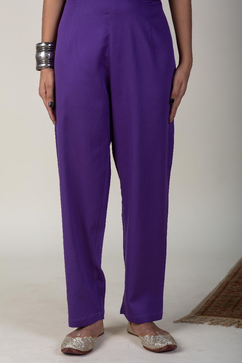Image for Kusvaa Pnt004 Multi Color Cotton Satin Pant Lightpurple Featured