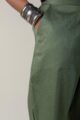 Image for Kusvaa Pnt004 Multi Color Cotton Satin Pant Olivegreen Closeup