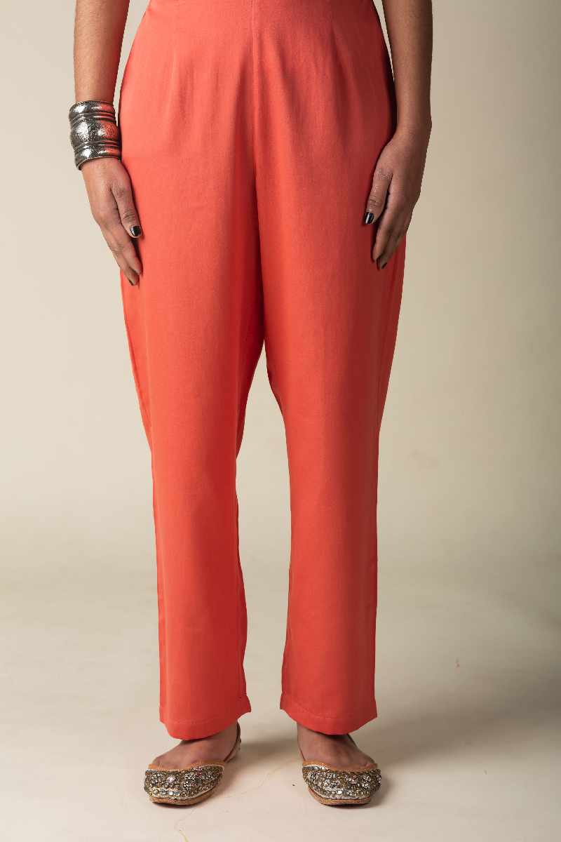 Image for Kusvaa Pnt004 Multi Color Cotton Satin Pant Peach Featured