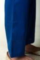 Image for Kusvaa Pnt004 Multi Color Cotton Satin Pant Royal Blue Closeup