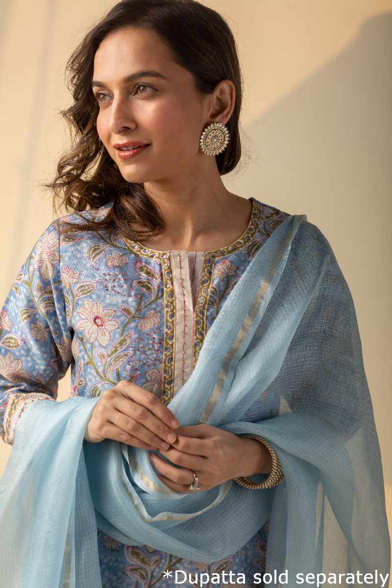 Image for Kusvaa Cood035 Jiyashree Chanderi Kurta Pant Set Featured New