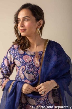 Image for Kusvaa Wkr025 Mrinalini Chanderi Kurta Featured New