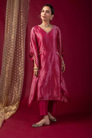 Image for Kusvaa Wkr031 Ekisha Chanderi Kaftan Sitting New