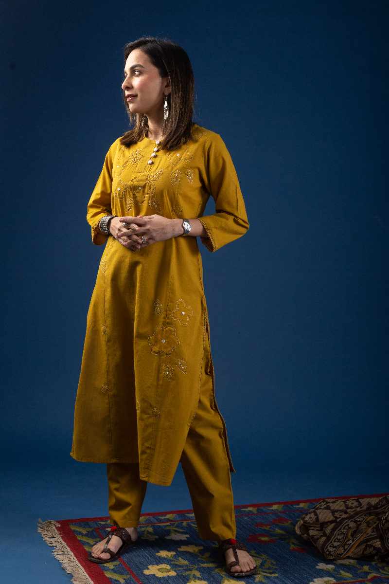 Image for Kusvaa Cood059 Sevita Cotton Kurta Pant Set Pattern