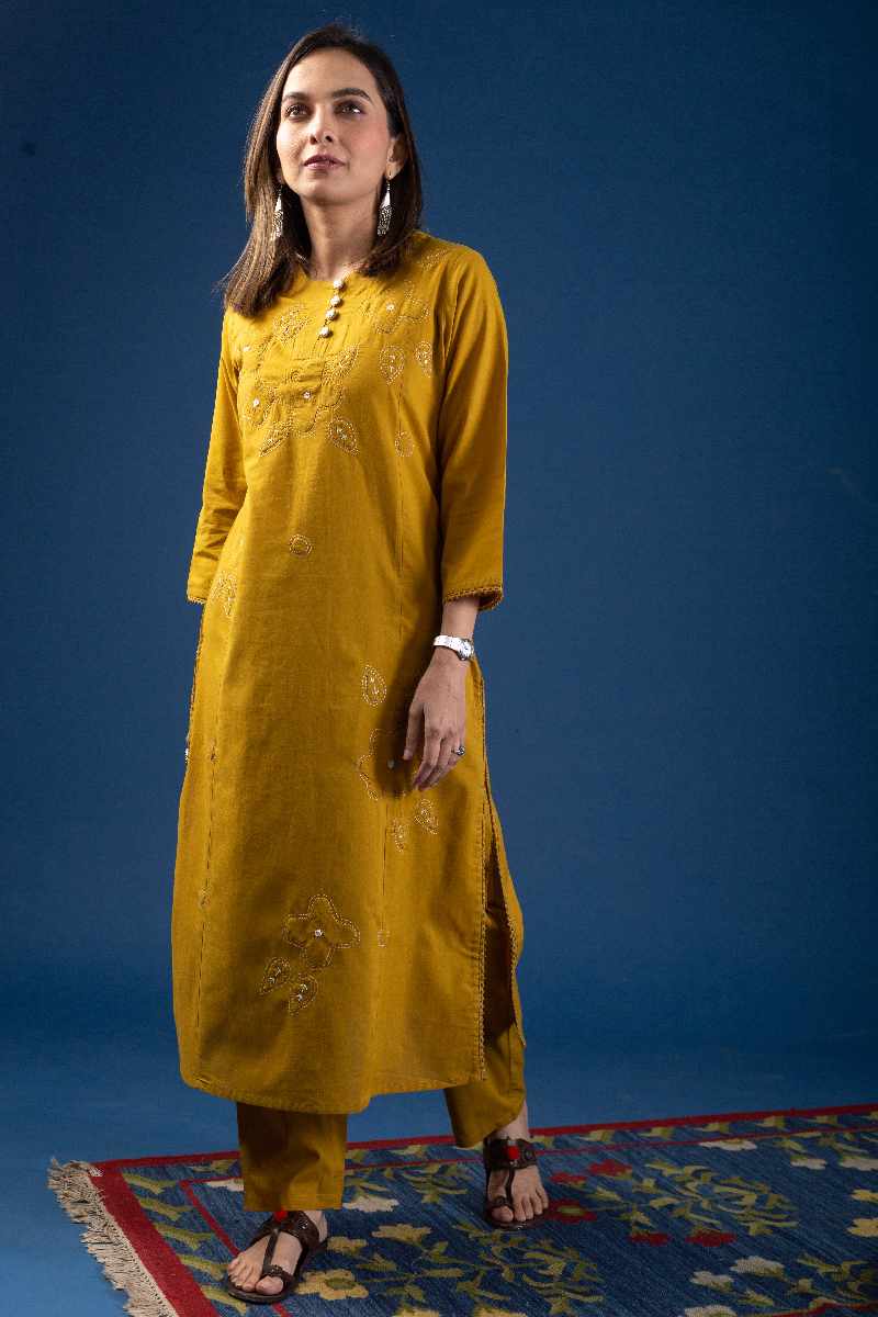 Image for Kusvaa Cood059 Sevita Cotton Kurta Pant Set Side