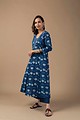 Image for Kusvaa Wkr059 Nisha Cotton Handblock Kurta Closeup New