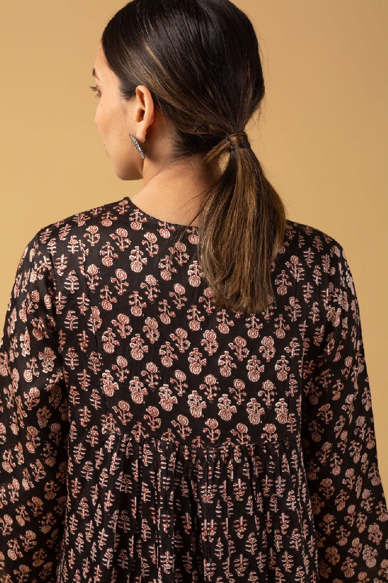 Image for Kusvaa Dr017 Reema Handblock Cotton Dress Back