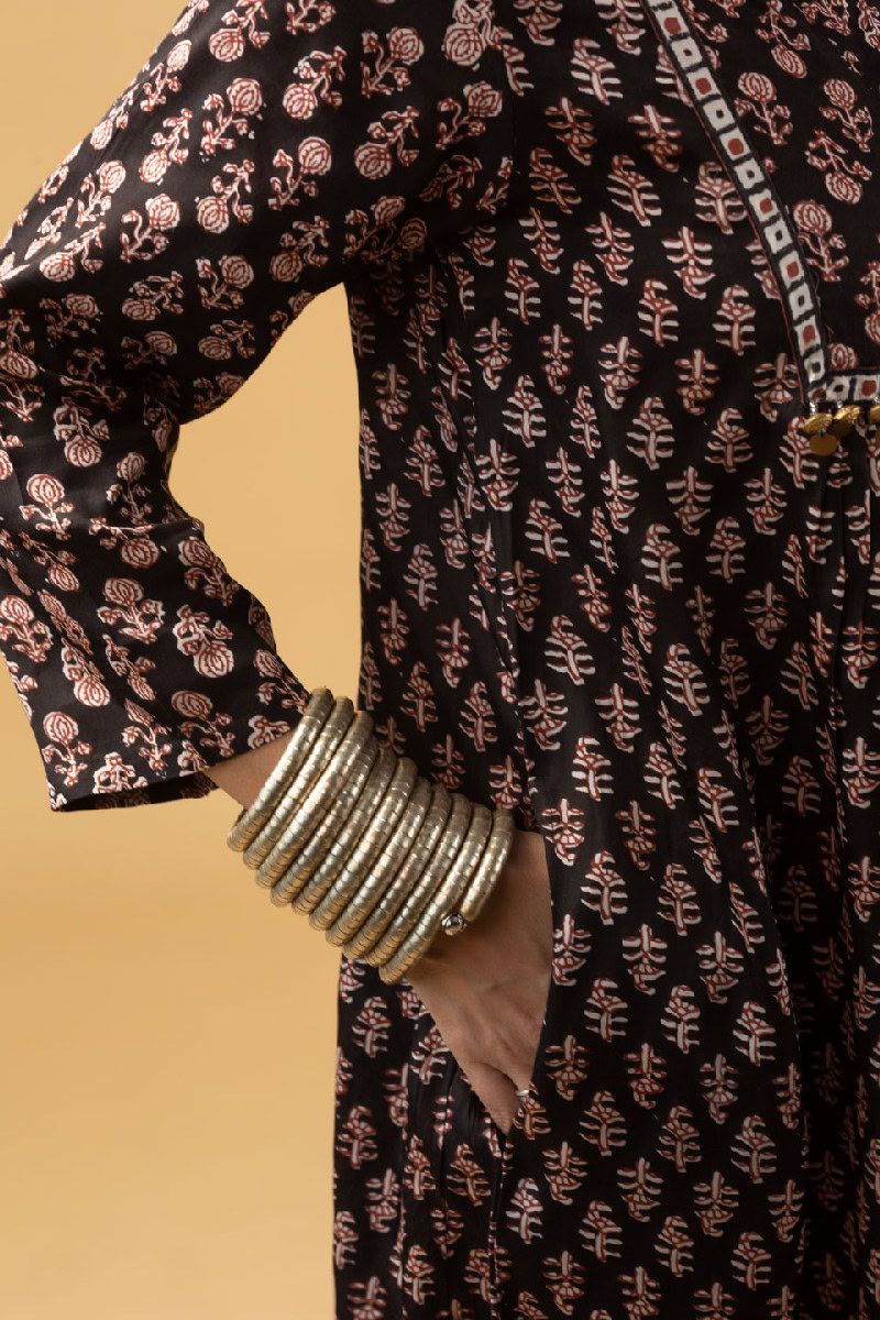 Image for Kusvaa Dr017 Reema Handblock Cotton Dress Pocket